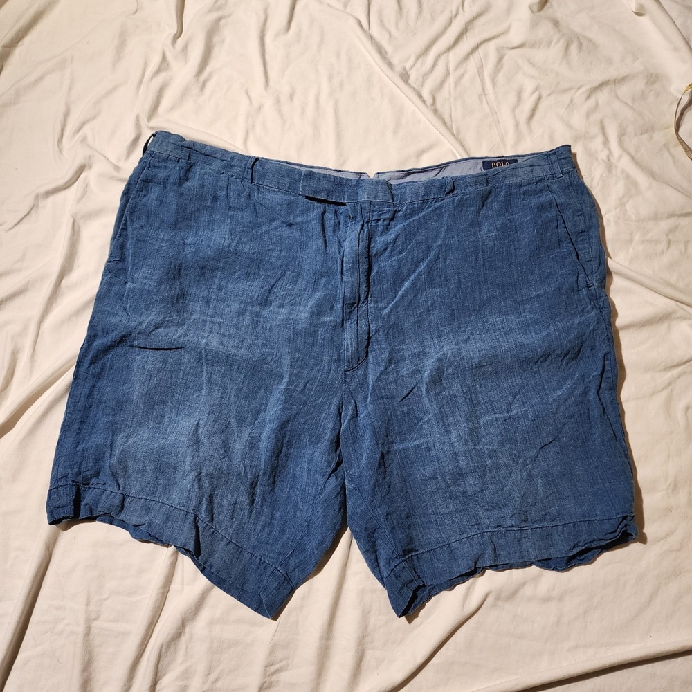 Polo Ralph Lauren Linen Shorts Classic Fit Blue Mens Size 46